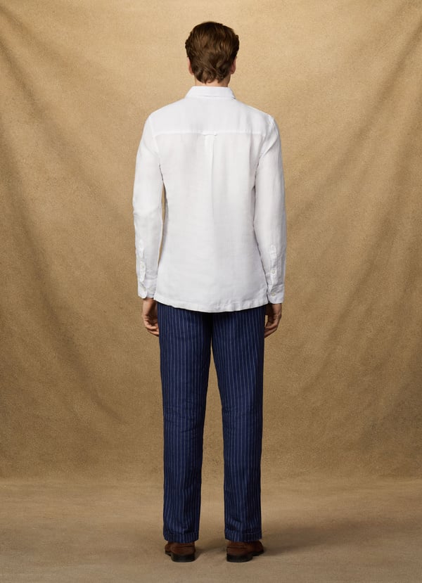 Classic Fit Linen Half Placket Shirt