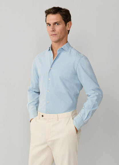 Tailored Fit Light Wasg Denim Shirt