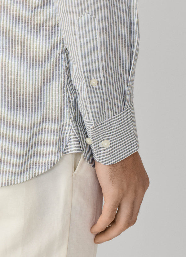 Tailored Fit Cotton-Linen Selvedge Shirt