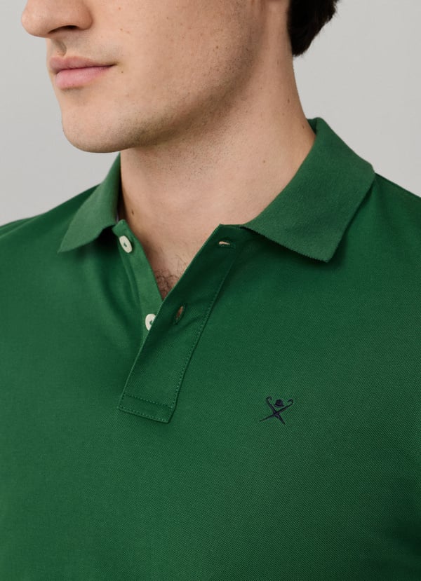 Slim Fit Short Sleeve Logo Pique Polo