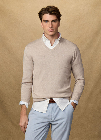 Cotton V-Neck Jumper