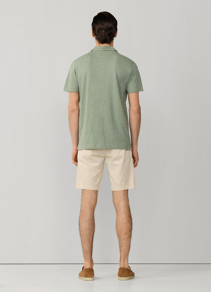 Classic Fit Short Sleeve Linen Trim Polo