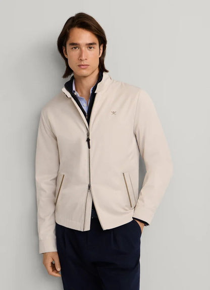 Cotton Blend Harrington Jacket