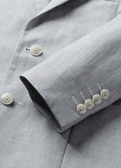 Classic Fit Cotton Linen Stripe Blazer