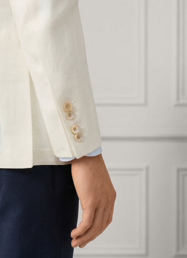 Linen-Cotton Herringbone Blazer