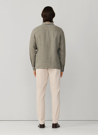 Linen Blouson Overshirt