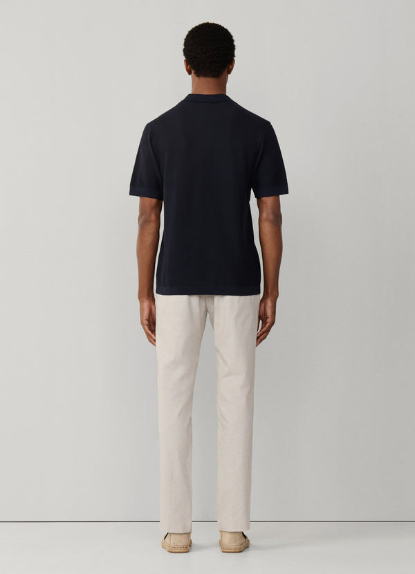 Textured Knitted Short Sleeve Polo