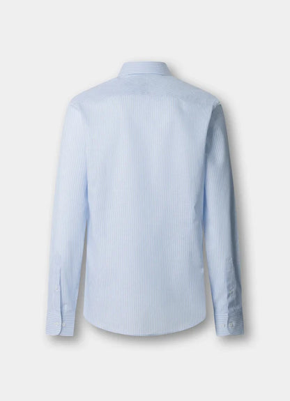 Classic Fit Formal Linen Blend Stripe Shirt