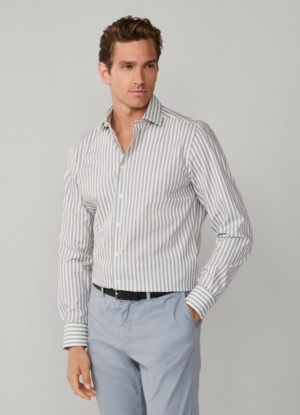 Tailored Fit Melange Stripe Shirt