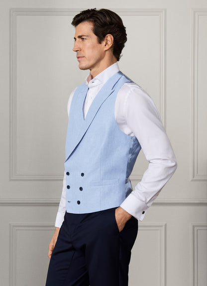 Double Breasted Linen Waistcoat