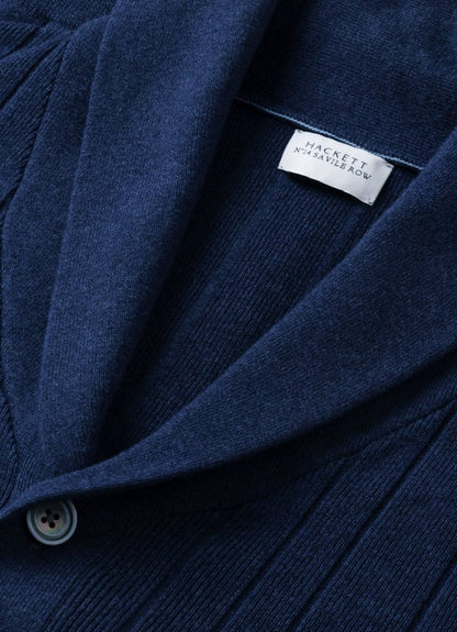 Cotton-Cashmere Rib Shawl Cardigan