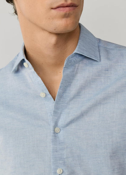Tailored Fit Cotton-Linen Shirt