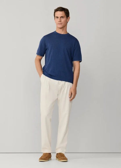Cotton-Linen Knitted Short Sleeve T-Shirt