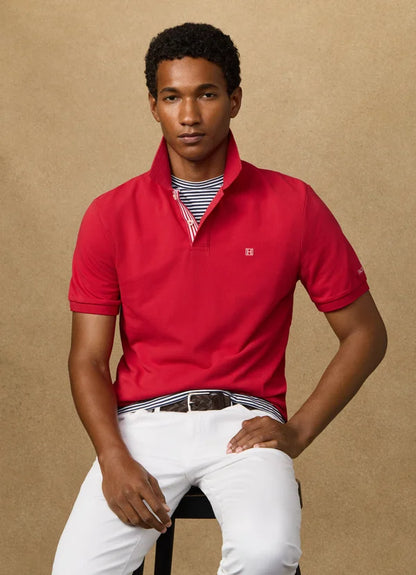 Classic Fit Short Sleeve Striped Trim Polo