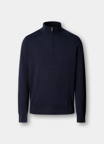 Cotton-Cashmere Quarter Zip Jumper