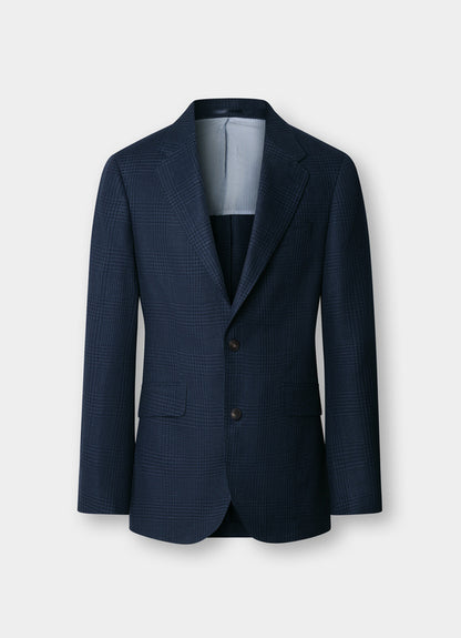 Linen-Wool Glen Check Blazer