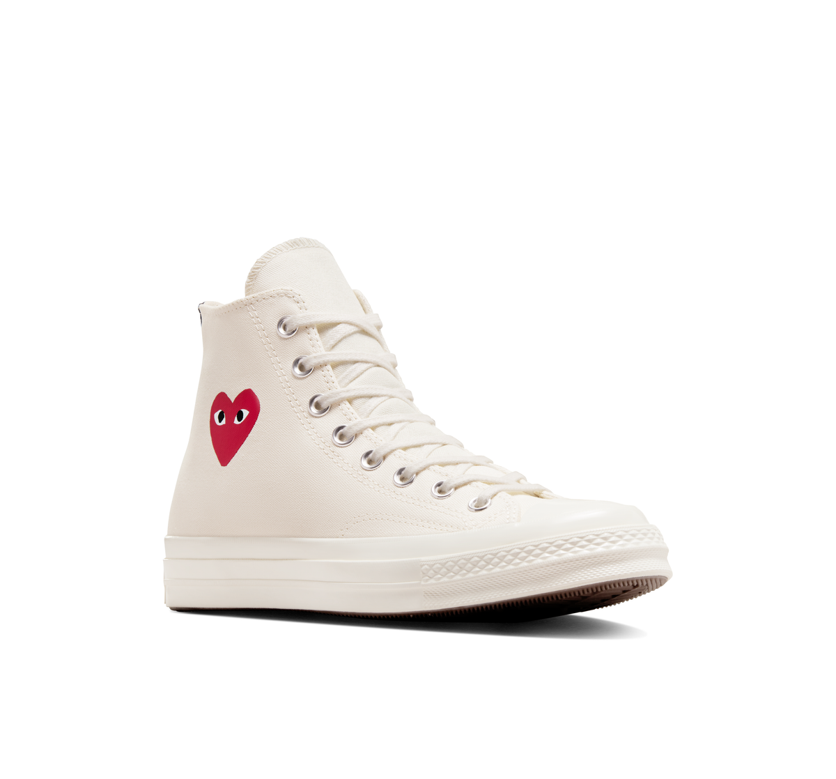 CDG PLAY CONVERSE Chuck Taylor '70 High Top Sneaker Little Heart ¨C White, Red Heart