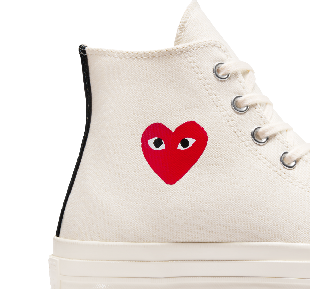 CDG PLAY CONVERSE Chuck Taylor '70 High Top Sneaker Little Heart ¨C White, Red Heart