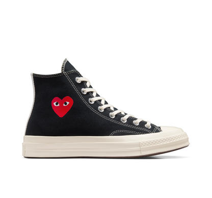 CDG PLAY x CONVERSE Black Little Red Heart Chuck Taylor '70 High Top Sneaker