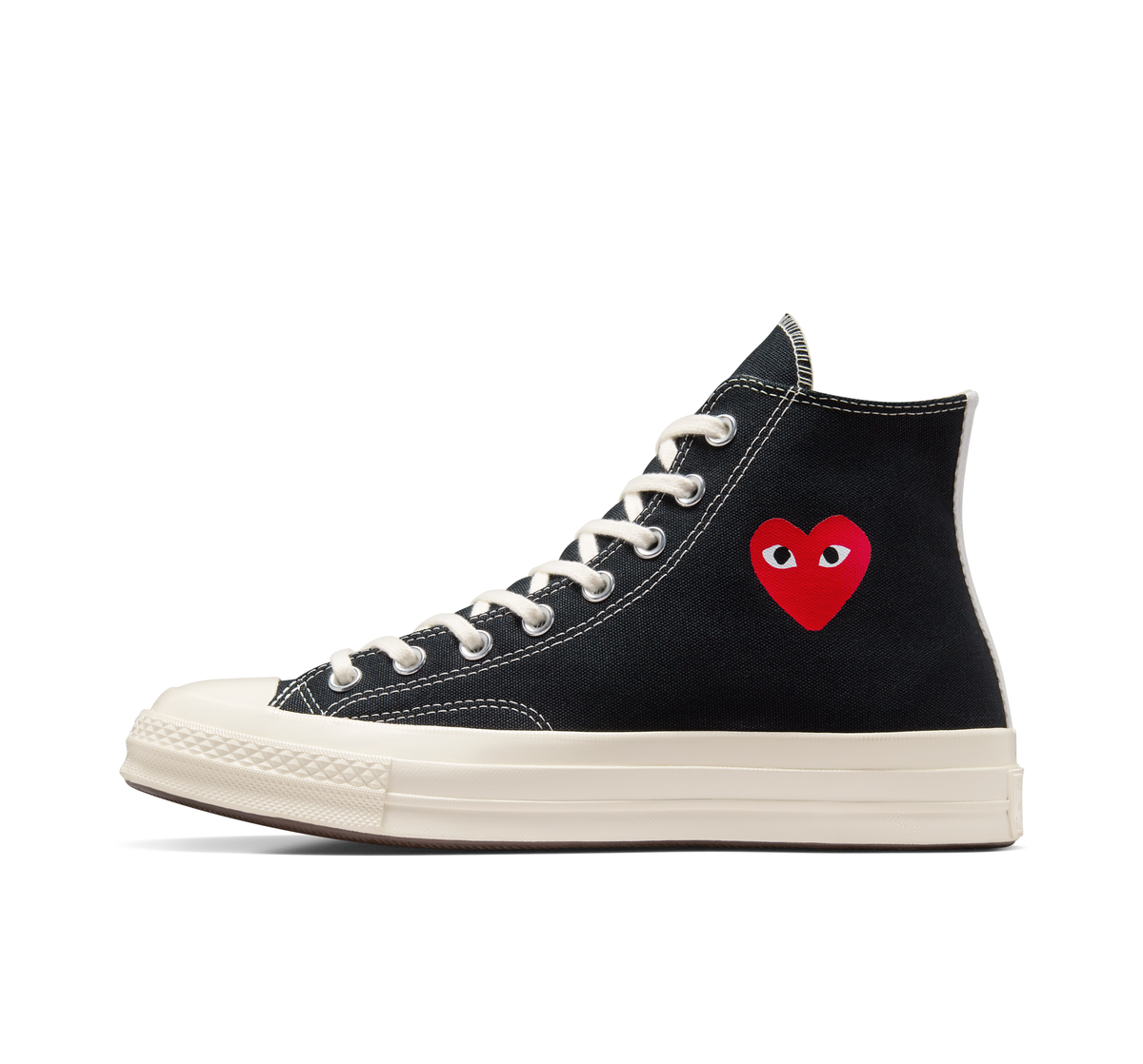 CDG PLAY x CONVERSE Black Little Red Heart Chuck Taylor '70 High Top Sneaker