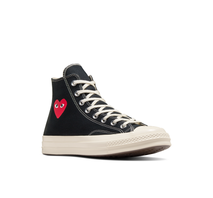 CDG PLAY x CONVERSE Black Little Red Heart Chuck Taylor '70 High Top Sneaker