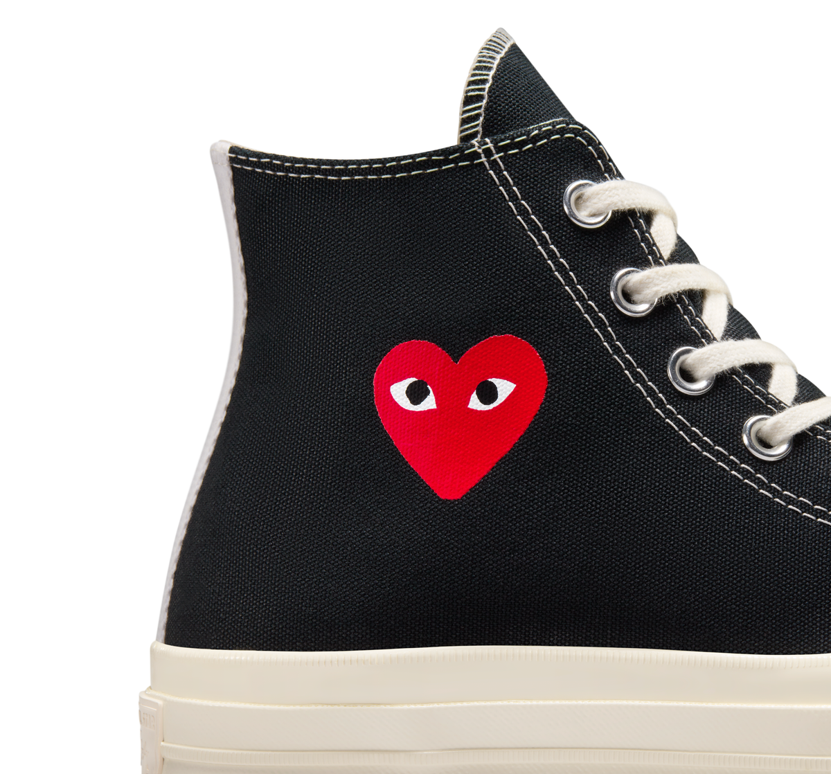 CDG PLAY x CONVERSE Black Little Red Heart Chuck Taylor '70 High Top Sneaker