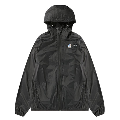 CDG PLAY K-Way Zip Jacket ¨C Black, Black Heart