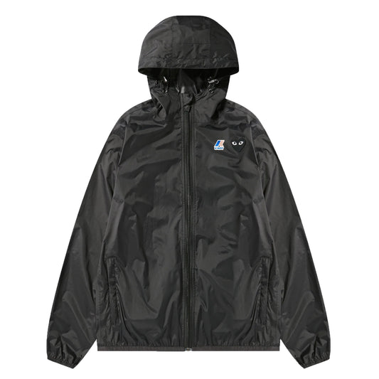 CDG PLAY K-Way Zip Jacket ¨C Black, Black Heart