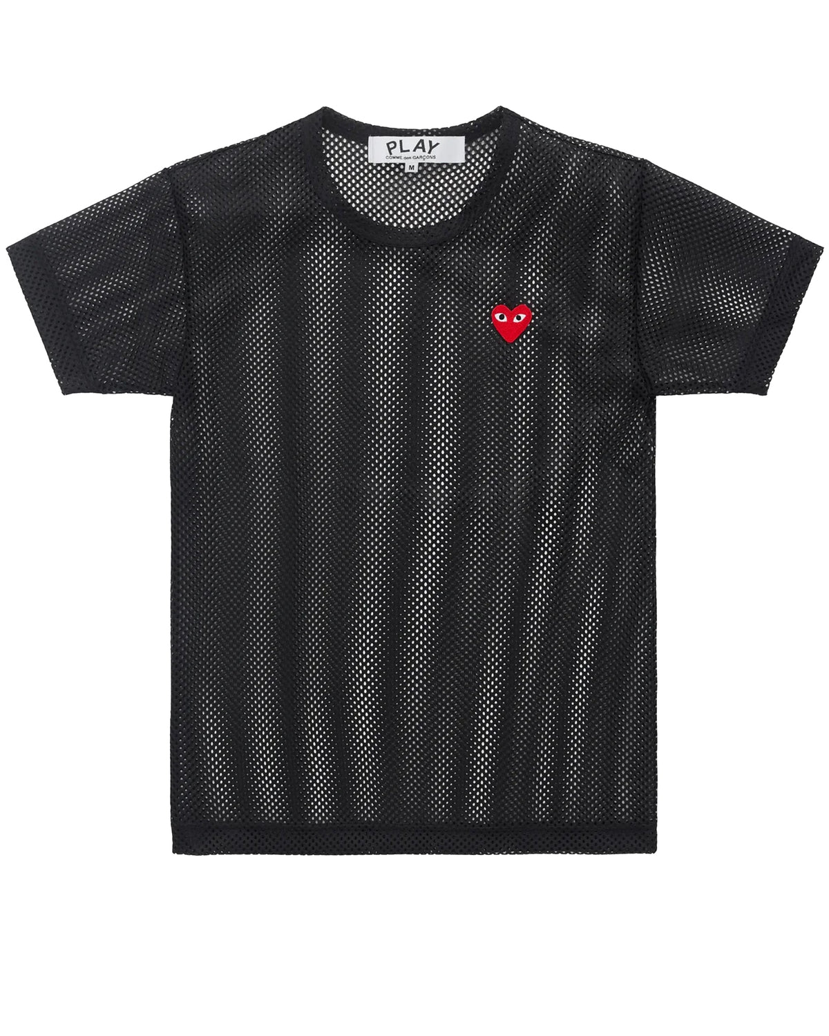 CDG PLAY Mesh T-Shirt ¨C Black, Red Heart