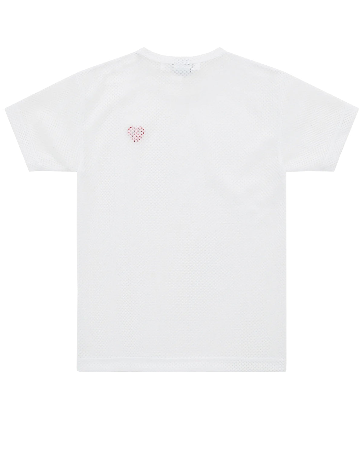 CDG PLAY Mesh T-Shirt ¨C White, Red Heart