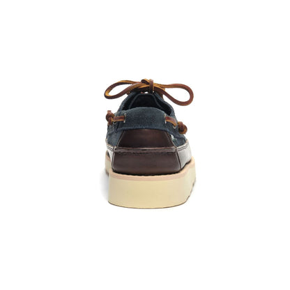 Keuka Lea Canoe Moc - Navy Blue & Dark Brown