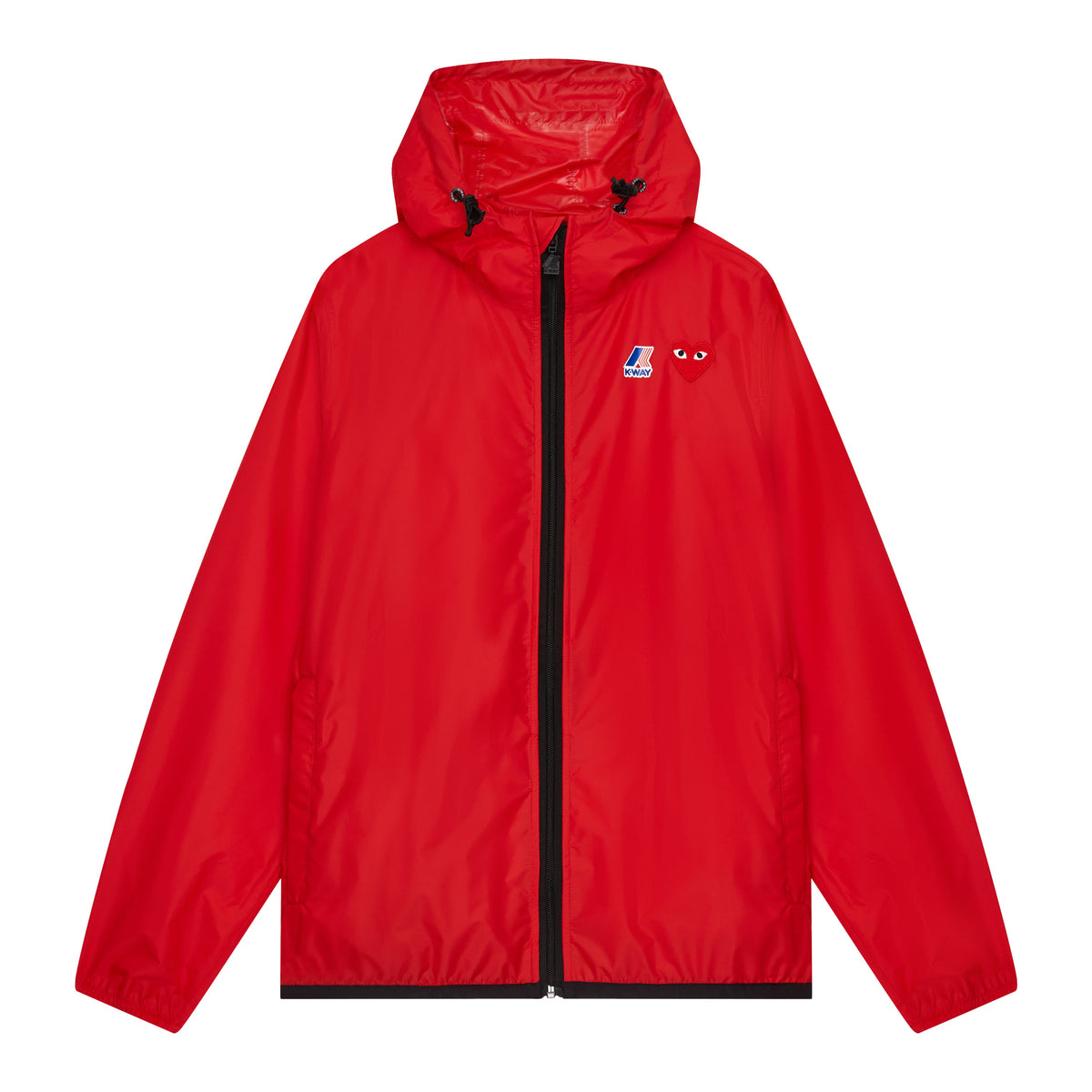 CDG PLAY K-Way Zip Jacket K-Way ¨C Red, Red Heart
