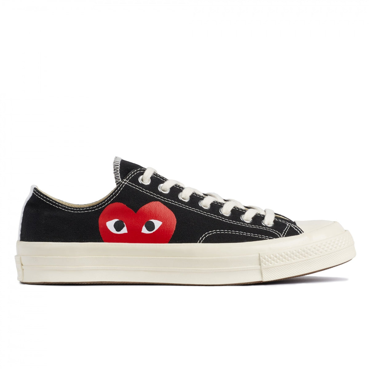 CDG PLAY x CONVERSE Black Red Heart Chuck Taylor '70 Low Top Sneaker