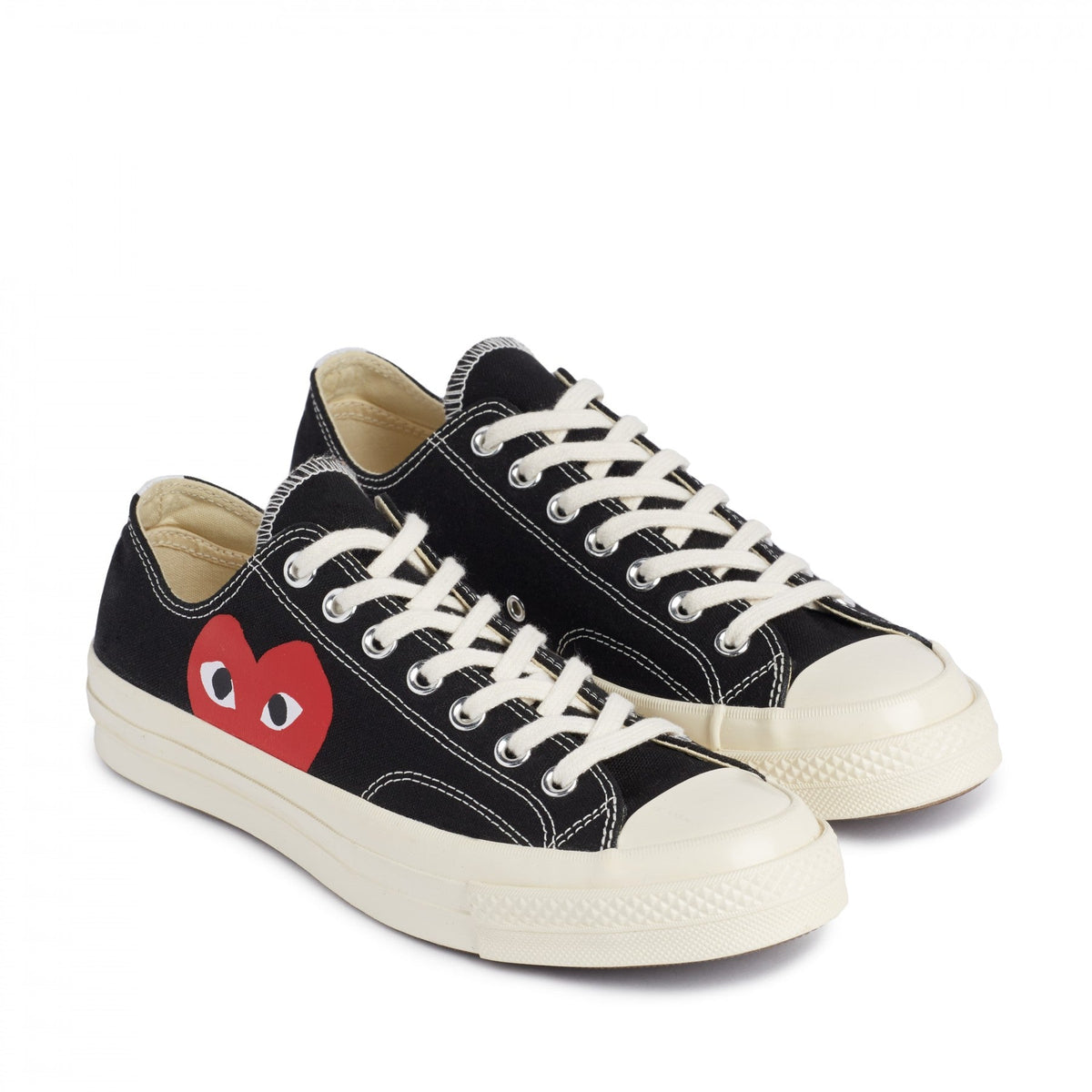 CDG PLAY x CONVERSE Black Red Heart Chuck Taylor '70 Low Top Sneaker