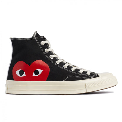 CDG PLAY CONVERSE Chuck Taylor '70 High Top Sneaker ¨C Black, Red Heart