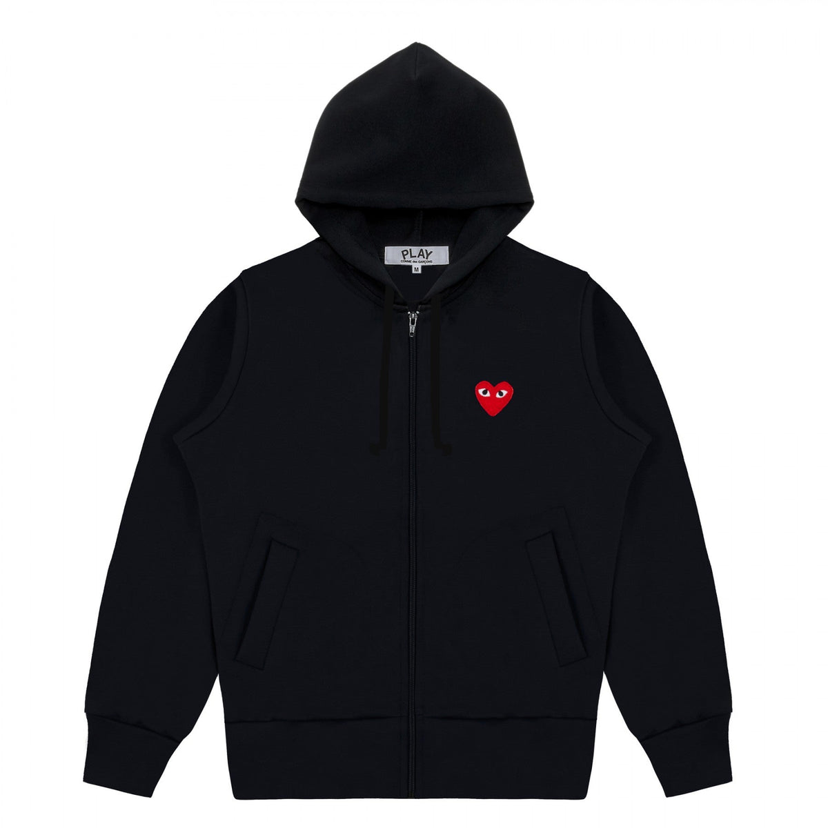 CDG PLAY Zip Hoodie ¨C Black, Red Heart