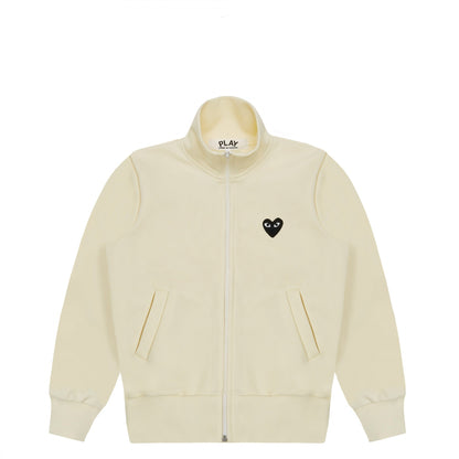 CDG PLAY Zip Track Jacket ¨C Ivory, Black Heart