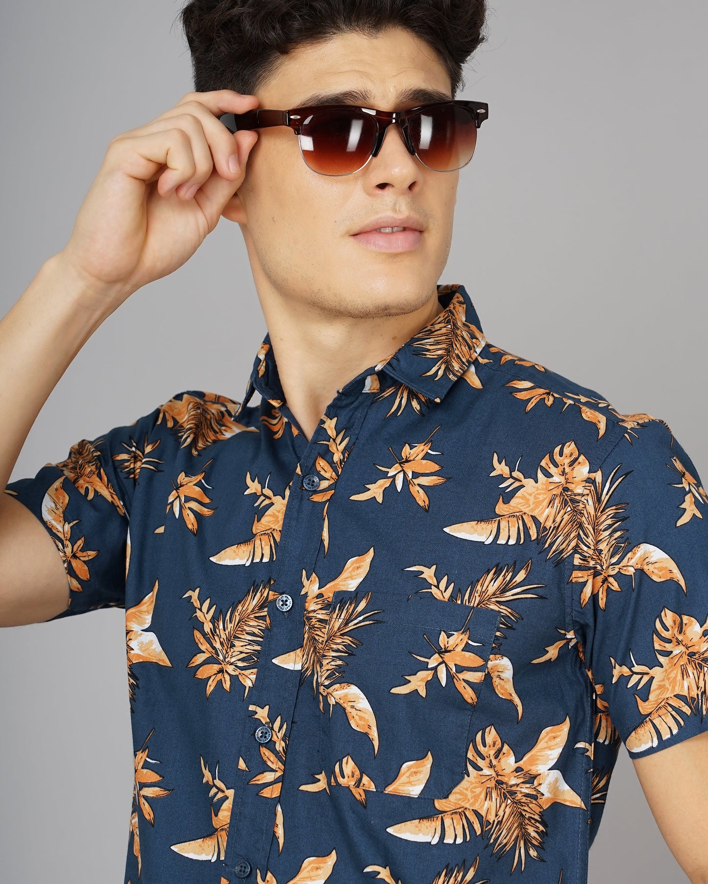 Tidy Blue Floral Shirt