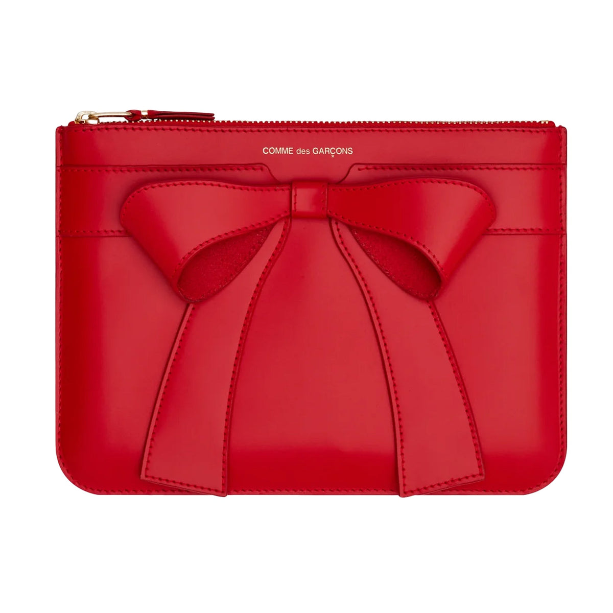 CDG Wallet Big Bow Line SA5100BB Zip Pouch ¨C Red