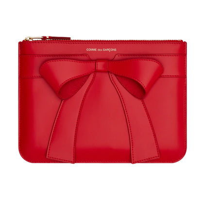 CDG Wallet Big Bow Line SA5100BB Zip Pouch ¨C Red