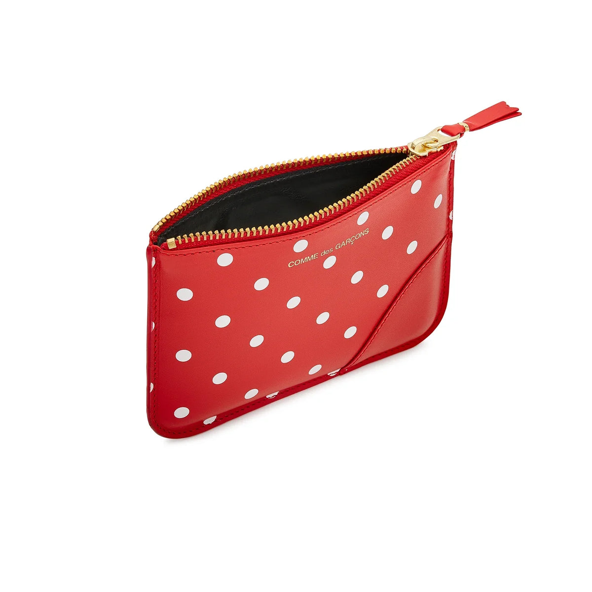 CDG Wallet Polka Dots Printed Line SA8100PD Zip Pouch ¨C Red