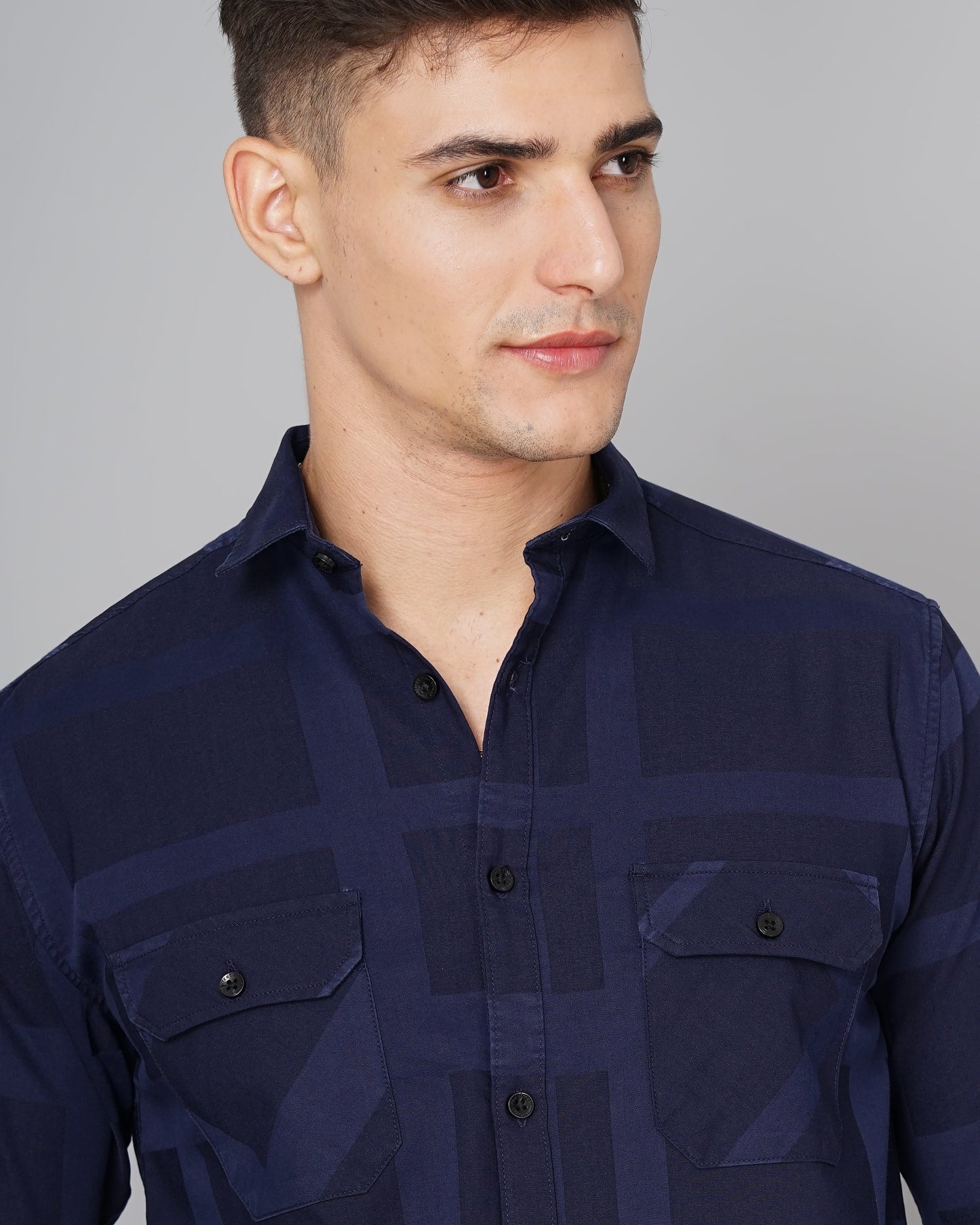 Kobe Navy Checks Shirt