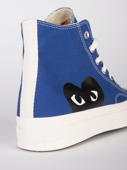 Chuck 70 HI blue with heart x CDG