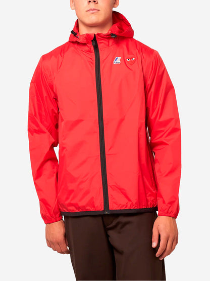 Red x K-Way packable full zipper jacket