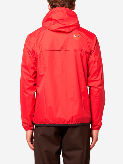 Red x K-Way packable full zipper jacket