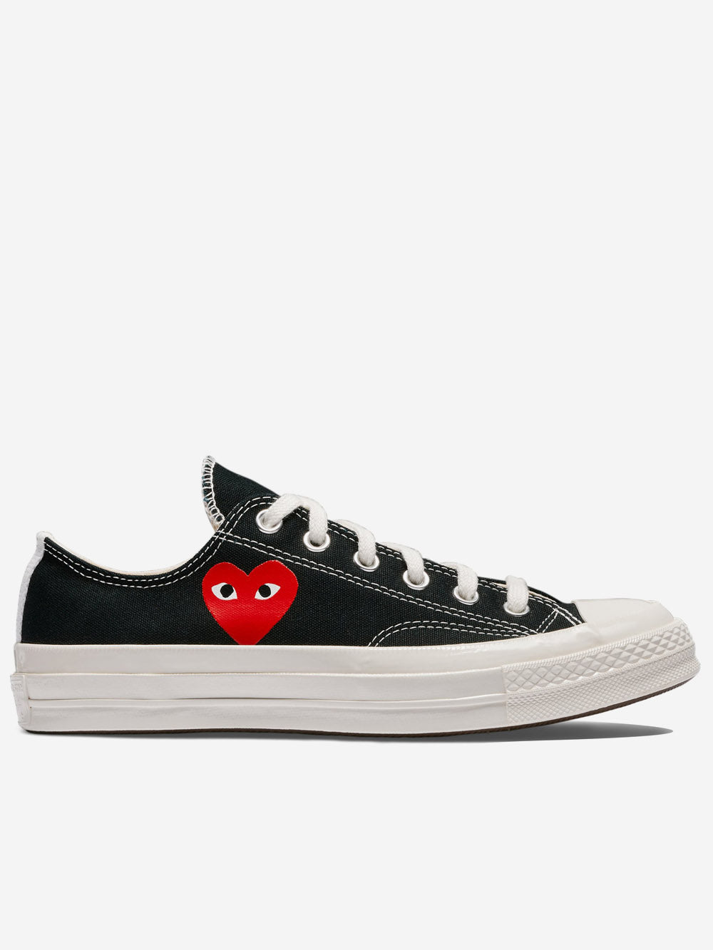 Chuck 70 OX black with heart x CDG