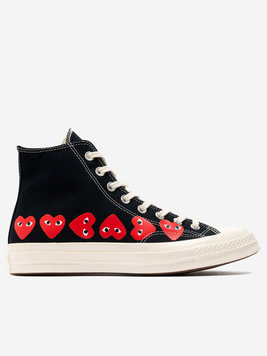 Chuck 70 HI black Multi Heart High x CDG