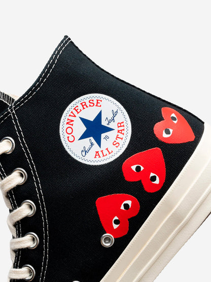 Chuck 70 HI black Multi Heart High x CDG