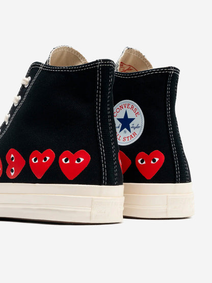 Chuck 70 HI black Multi Heart High x CDG