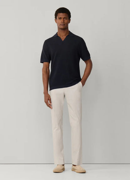 Textured Knitted Short Sleeve Polo